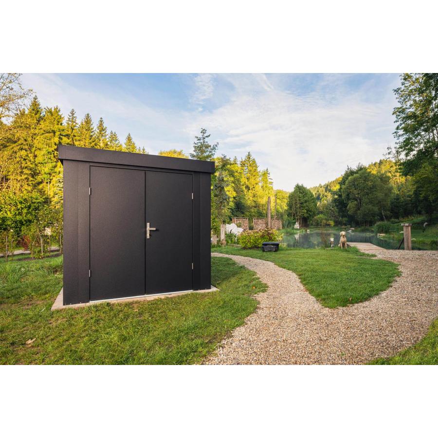 Modernes Gartenhaus aus Stahl mit Design und hoher Qualität
